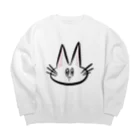 NYAGO NYAGO MARKETの驚いて目が巨大化したネコ Big Crew Neck Sweatshirt