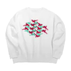 SAKURAMEDERUのティラノサウルスパターンA Big Crew Neck Sweatshirt