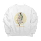 卯月まめのもふもふイラスト屋さんの【No.8】I LOVE UROCITELLUS RICHARDSONII Big Crew Neck Sweatshirt