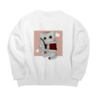 ねこほうチャンネル公式グッズの冬マグロマロちゃん Big Crew Neck Sweatshirt