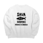 狭間商会のNO塩焼き Big Crew Neck Sweatshirt