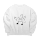 エイエヌソフトのれん街の空飛ぶハイヒールかめ Big Crew Neck Sweatshirt