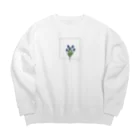 rilybiiのblue tulip bouquet , logo flame Big Crew Neck Sweatshirt