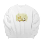 silo-iloのキツネとパンダのお芋会（濃い目） Big Crew Neck Sweatshirt