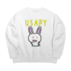 ema ショップのうさぎの　うさぴぃ Big Crew Neck Sweatshirt