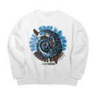 HERP MODA by ヤマモトナオキのコバルトツリーモニター Big Crew Neck Sweatshirt