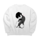 社員食堂ギラギラのおかっぱ Big Crew Neck Sweatshirt