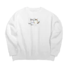 お髭ちゃんのおみせ。のごろーんにゃんず Big Crew Neck Sweatshirt