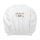 お髭ちゃんのおみせ。のふわふわ３にゃんず Big Crew Neck Sweatshirt