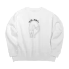 生存しよ！の流動体ねこ 白猫 Big Crew Neck Sweatshirt