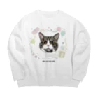 猫のイラスト屋さんのhao Big Crew Neck Sweatshirt