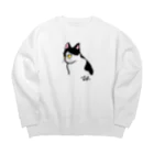 toru_utsunomiyaの猫のテン Big Crew Neck Sweatshirt