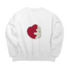 みにゆん　ねこのA loving puppy Big Crew Neck Sweatshirt