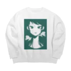 ねむ吉屋のつり目の女の子 Big Crew Neck Sweatshirt