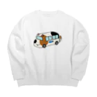 いぬのはなこ小屋のにゃんこ幼稚園(みけ) Big Crew Neck Sweatshirt