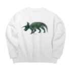 segasworksのTriceratops prorsus(トリケラトプス ・プロルスス)着彩画 Big Crew Neck Sweatshirt