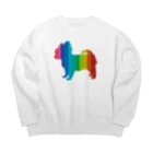 chicodeza by suzuriのカラフルチワワのシルエット Big Crew Neck Sweatshirt