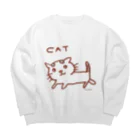 ネコのうーたんになりたいくちばしショップのねこだけキャット Big Crew Neck Sweatshirt