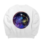 Ripples沖縄レジンアートの宇宙玉レジン Big Crew Neck Sweatshirt