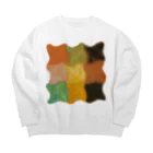 Nursery Rhymes  【アンティークデザインショップ】のオレンジ、イエロー、グリーンの抽象画 Big Crew Neck Sweatshirt