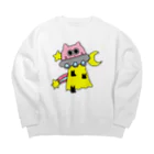 iroha-otoのネコちゃんもどき　UFO Big Crew Neck Sweatshirt