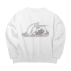 itsuto-こねこしょうしょうめんへらの「…すやあ…」 Big Crew Neck Sweatshirt