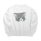 灰猫紅茶館　すずり店のぐれた Big Crew Neck Sweatshirt