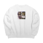 poohsuke18のにゃんにゃん Big Crew Neck Sweatshirt