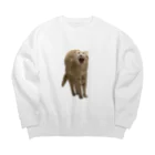 茶トラねこずのあくび猫のシロ Big Crew Neck Sweatshirt