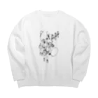 空想画学販売所の猫のテニスプレイヤー　サーブ！ Big Crew Neck Sweatshirt