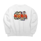 イエネコの40肩爆発 Big Crew Neck Sweatshirt