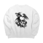 ❣ 𝐩𝐨𝐩 𝐜𝐨𝐥𝐥𝐞𝐜𝐭𝐢𝐨𝐧'𝐬 ❣のドラゴンスカルデザイン Big Crew Neck Sweatshirt