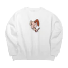 handmade asyouareのニコリ犬 Big Crew Neck Sweatshirt