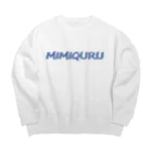  #satisfyingのMIMIQURU ミミキュル　ブルー夏文字 Big Crew Neck Sweatshirt