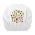 kimchinのやさしい色合いの花柄 Big Crew Neck Sweatshirt