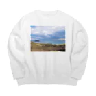 あべこのお店 の北海道の海 Big Crew Neck Sweatshirt