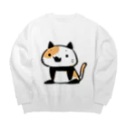 うさやのパンダ風味の三毛猫 Big Crew Neck Sweatshirt