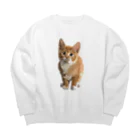 Zonelandの面白い猫、ケティ、猫の家 Big Crew Neck Sweatshirt