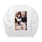 天乃鯱のメイドのお姉さん Big Crew Neck Sweatshirt