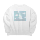 soraのHave a good day 紙飛行機に乗った猫のさぶろう Big Crew Neck Sweatshirt