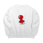 湿布汁🪴のPins！(red) Big Crew Neck Sweatshirt