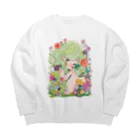 天道虫のフラワーヘアのガーディアン Big Crew Neck Sweatshirt