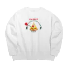 イラスト MONYAAT の腹ペコゲージ　ピザ　A*M Big Crew Neck Sweatshirt