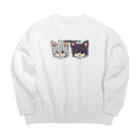 チャリティーグッズ-犬専門デザインのチワワ-ブルーグレー・イザベラタン&ブラックタン「I♡CHIHUAHUA」 Big Crew Neck Sweatshirt