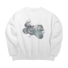 micchimichiのバイク Big Crew Neck Sweatshirt