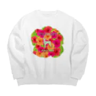 onehappinessのピンシャー　hibiscus　花言葉　onehappiness Big Crew Neck Sweatshirt