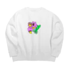 楽しいタカちゃんのくま吉がえる Big Crew Neck Sweatshirt