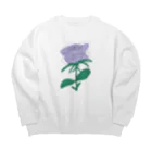 サラスシのmy ROSE パープル Big Crew Neck Sweatshirt