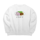 chicodeza by suzuriのザ・とんかつ Big Crew Neck Sweatshirt