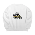 へっぽこデザインのクロスカブ　綺麗な黄色 Big Crew Neck Sweatshirt